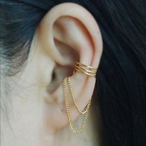 14k Gold Earring/ Piercing Chain Jacket